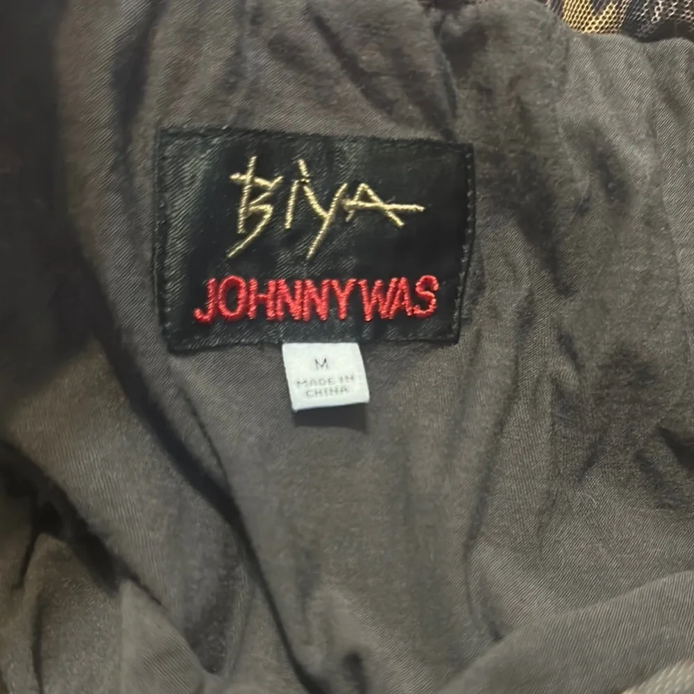 Johnny Was BIYA Bohemian Multicolor Tiered Skirt M tiered front slit lined boho - Picture 5 of 8